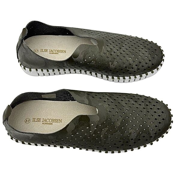Ilse Jacobsen Tulip 139 Army Green Slip-on Shoe Women's EU 37 US 7 - Picture 6 of 9